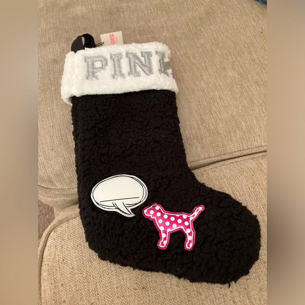 Victoria’s Secret pink brand fluffy stocking